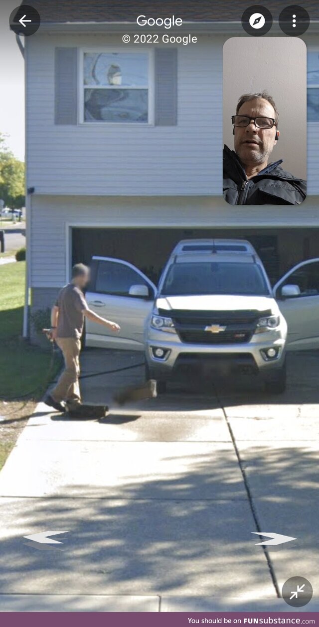 [OC] Found my dad on Google Maps - he was very excited. "I'm famous!"