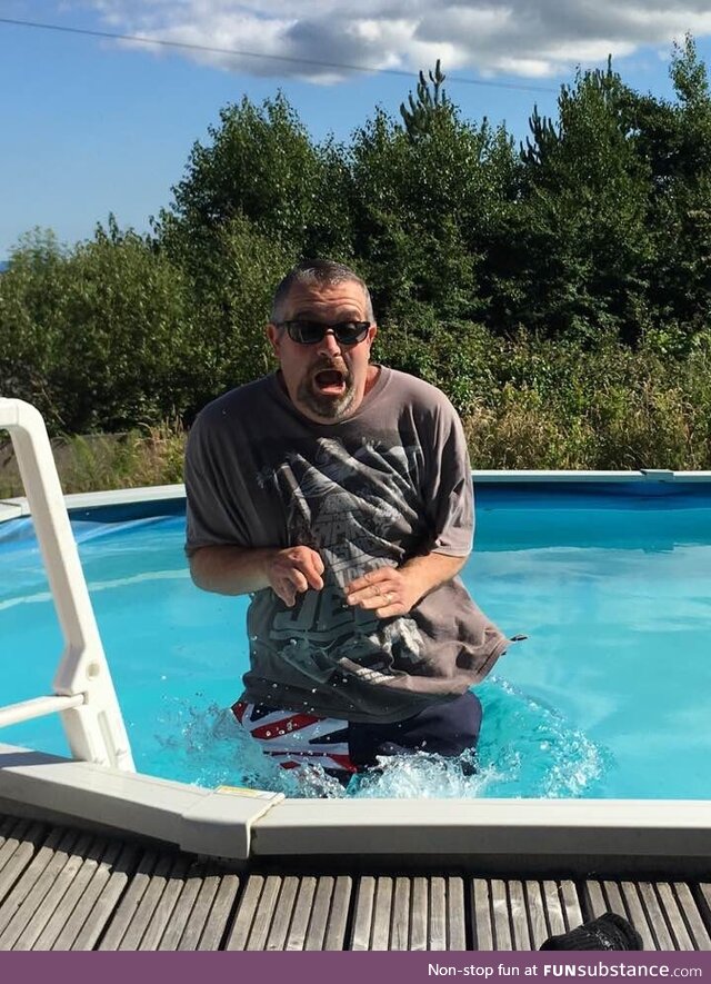 Facebook reminded me of a perfectly timed picture of my dad from 2016 - That water was c