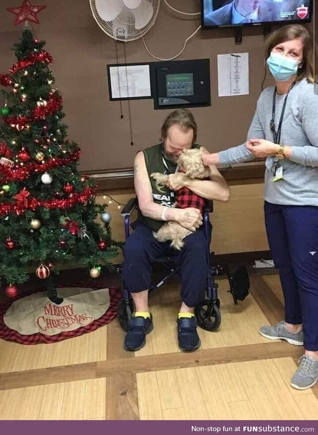 This man was forced to surrender his dog to the Humane Society due to a long hospital