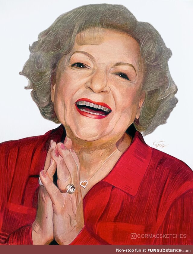 (OC) My 30 hour drawing of Betty White, timelapse in the comments