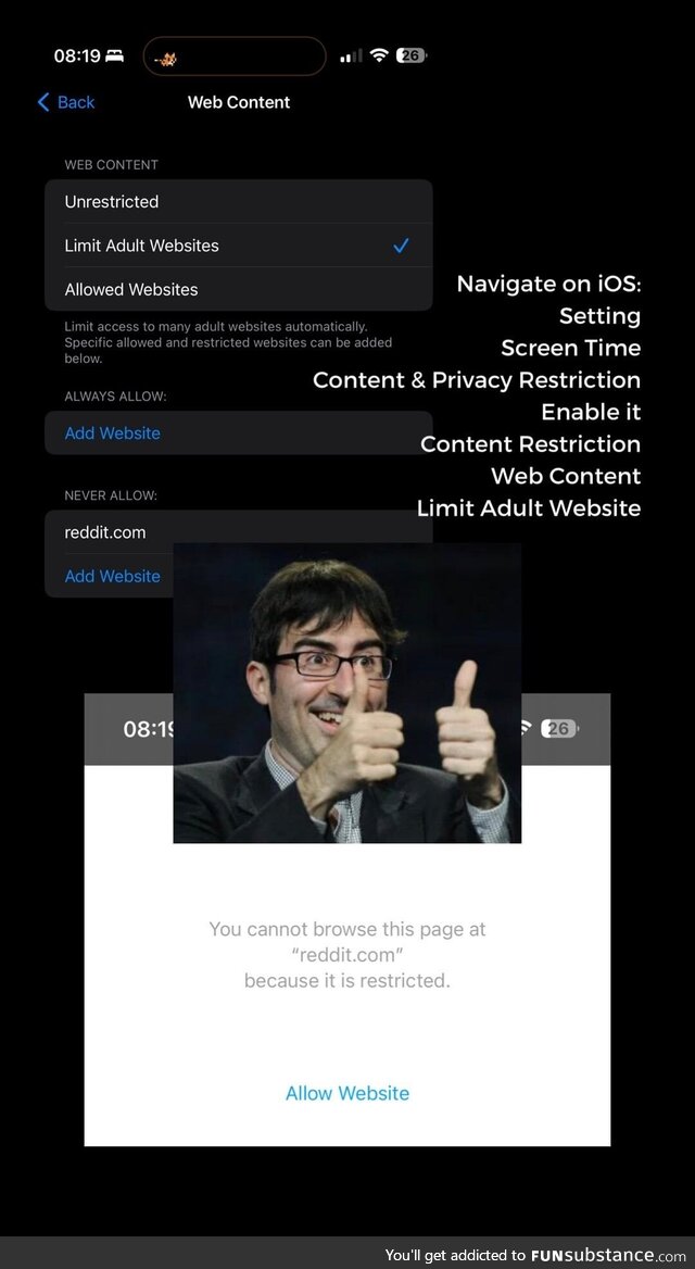 John Oliver’s tip to reduce usage on this site — don’t rely on subs, do it