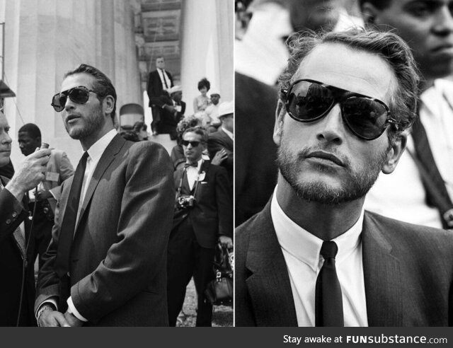 Paul Newman in Washington, D.C. Attending Dr. King’s ‘I Have a Dream’ speech August