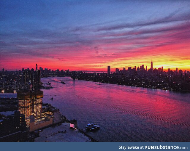 Manhattan sunset tonight