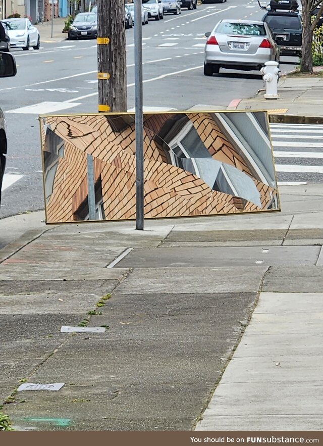 Broken mirror in San Francisco