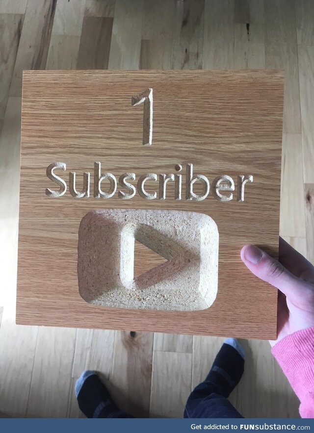 Got my wood play button in the mail today!