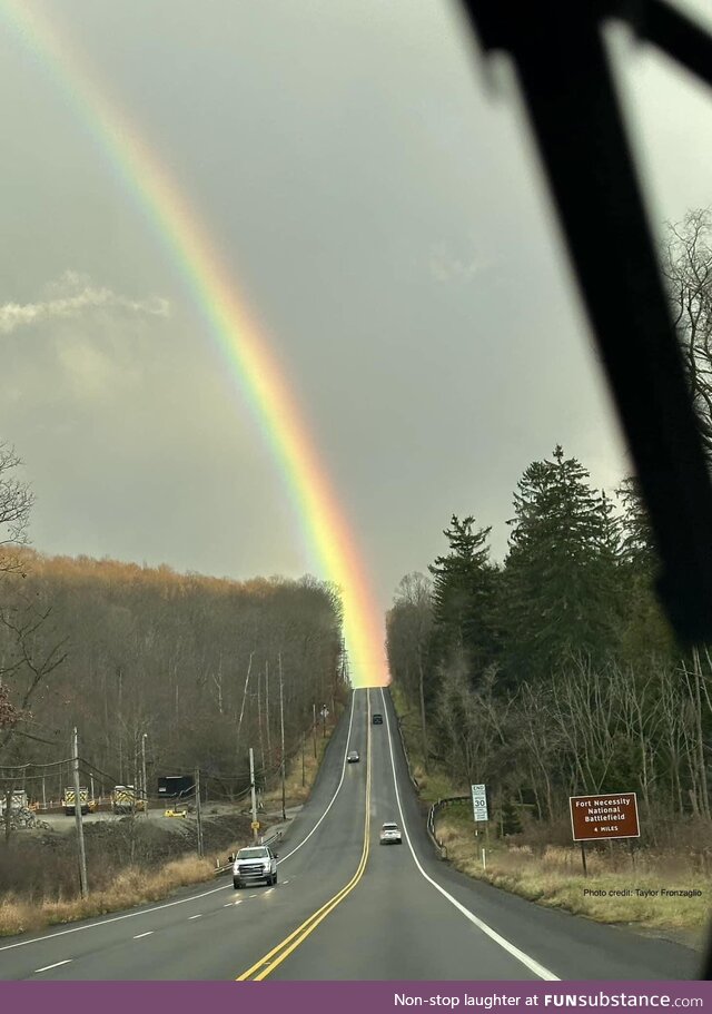 This incredible rainbow seen in Pennsylvania