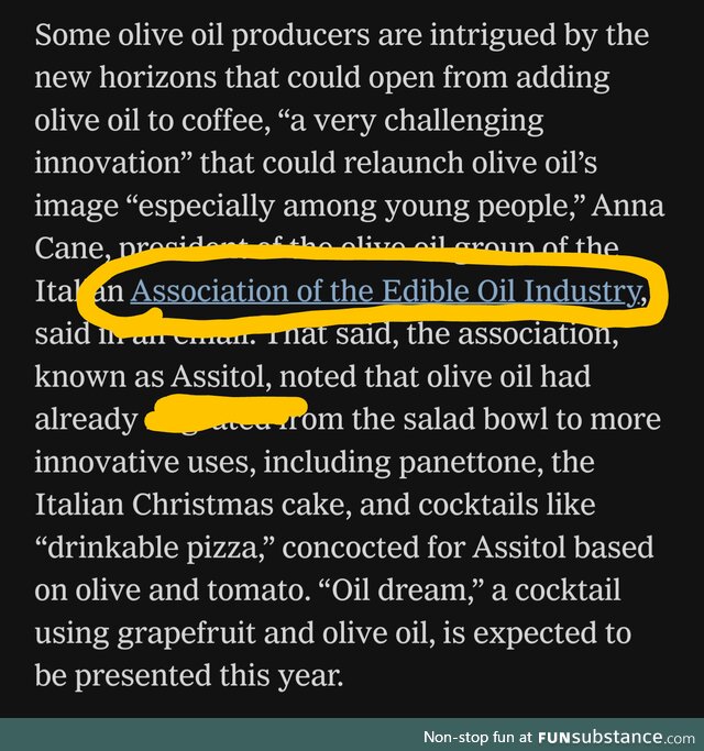 TIL the name of the Association of the Edible Oil Industry in Italy (and the fact that it