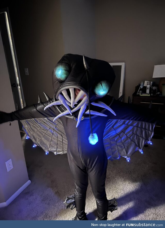 My 8 year old asked to be an anglerfish for Halloween but only if I could make it light