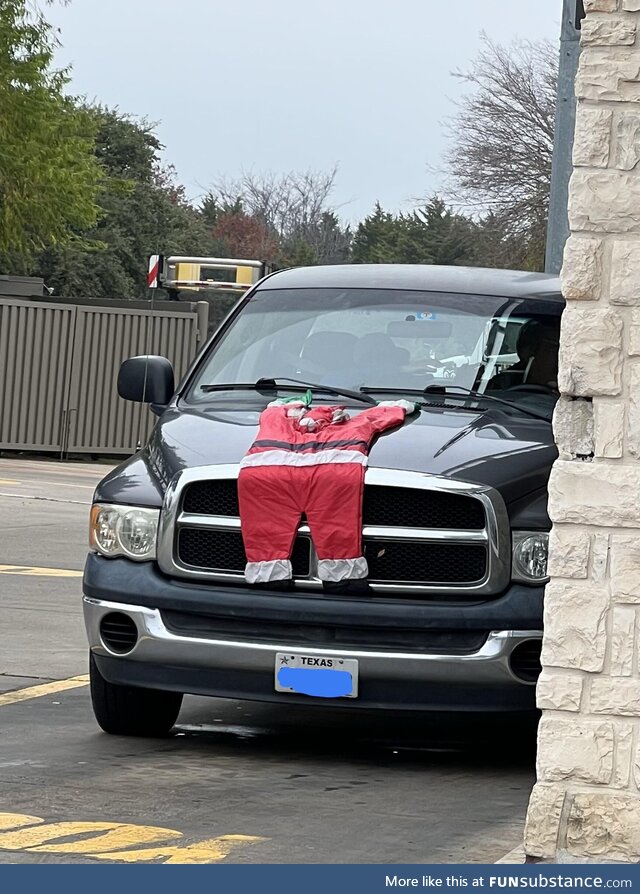 Apparently, the Dodge was faster than poor Santa