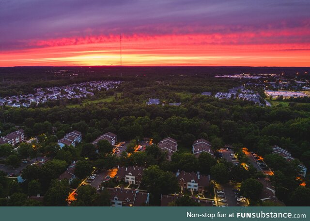 [OC] the sunset over central NJ from 20 minutes ago looked incredible