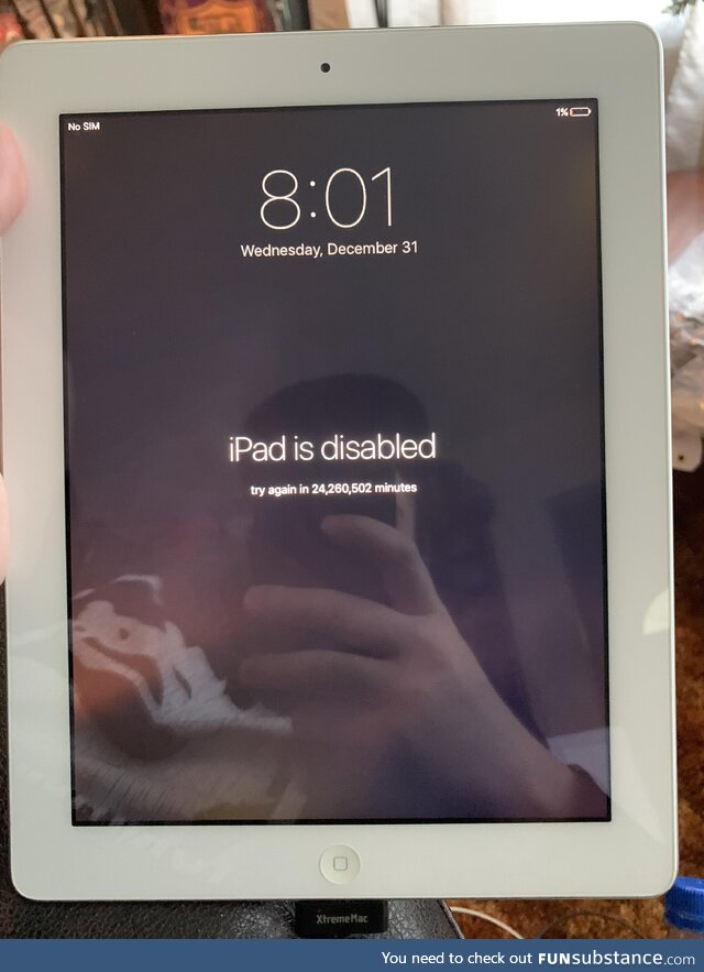 I bought an iPad at a thrift store for $20 untested. It’s disabled for over 50 years