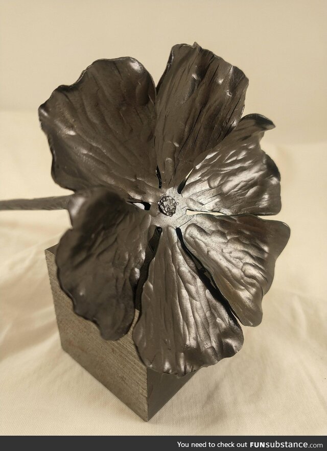 I made this [oc] steel flower today