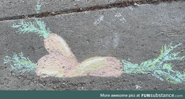 My daughter wanted me to share her sidewalk chalk with the s