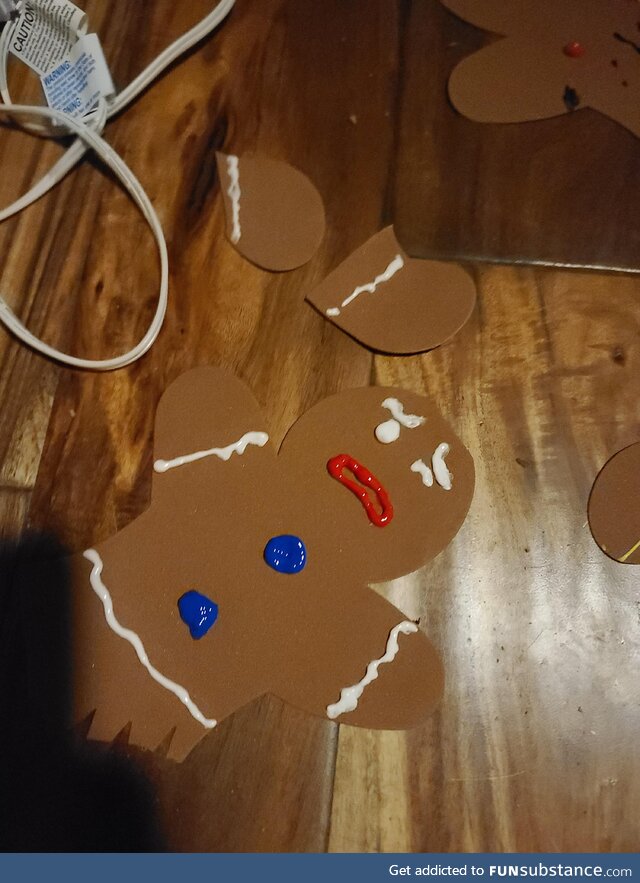 My mom wanted me to help decorate her house with some handmade gingerbread cutouts. I