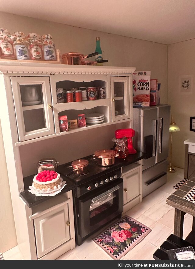 [OC] I’m a miniaturist and this is my favorite kitchen I’ve made to date