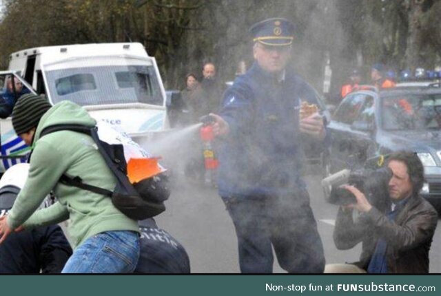 Belgian officer during riots