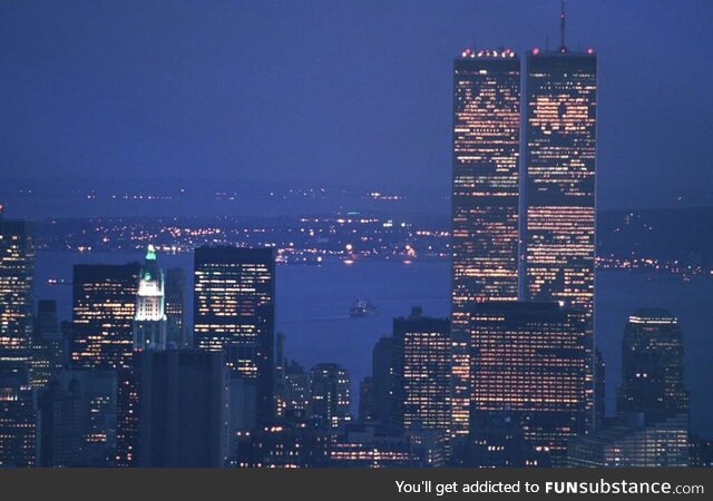 The Twin Towers, the evening of September 10, 2001