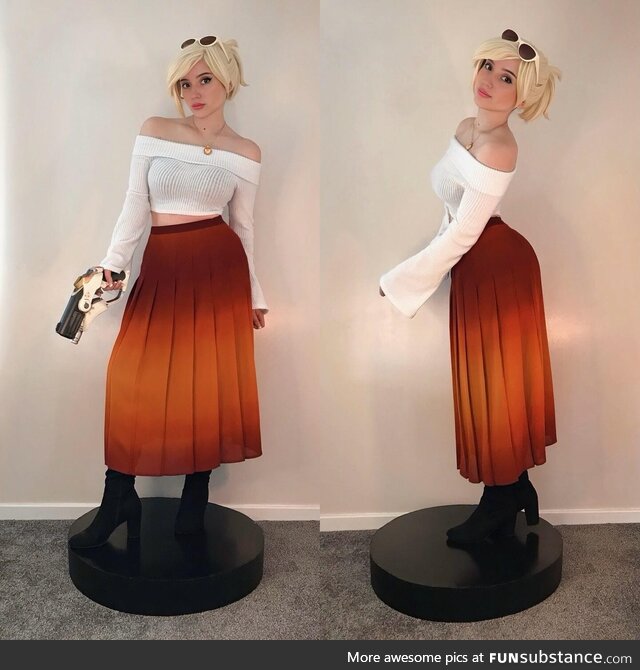 My very first attempt at a Mercy cosplay (Overwatch)