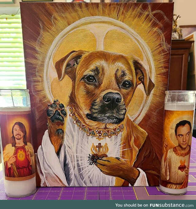 [OC] I commissioned my friend to paint a portrait of my dog