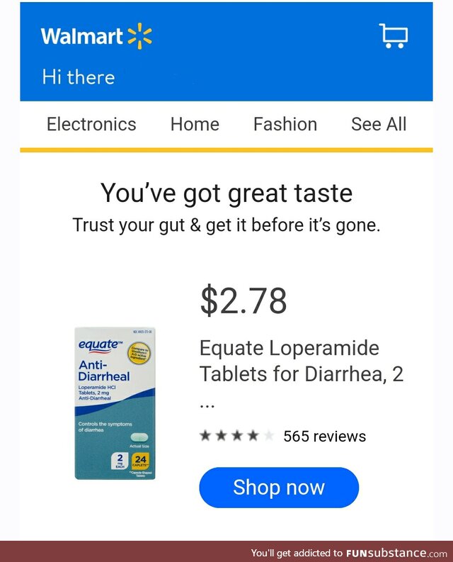 Thanks Walmart for this automated email simply because I looked at the price on the app