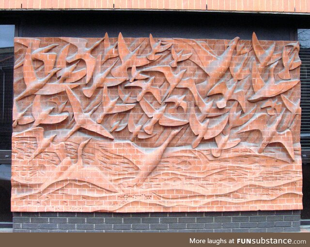 2nd of the five Ibstock brick panels, Bristol Eye Hospital. Made 1996 by Walter Ritchie