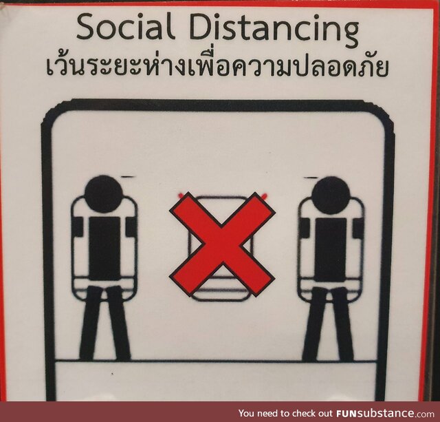 Social Distancing is important, but this sign seems rather redundant