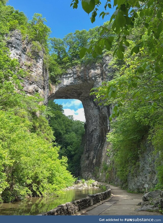 The Natural Bridge in western Virginia, on a lovely day