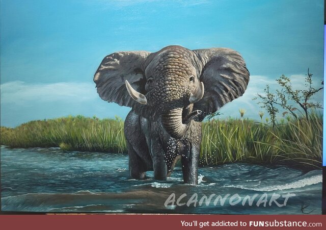 [OC] I painted an African elephant