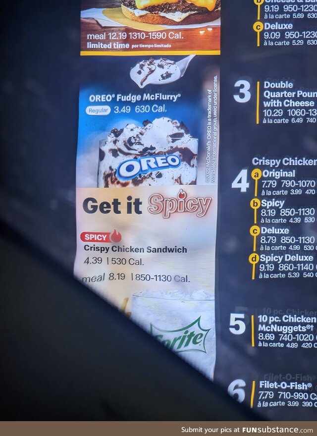 My wife ordering "ohhhh let me try the Oreo fudge mcflurry and let me get it spicy"