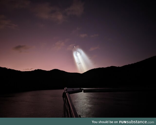 I randomly saw a rocket launch while eating dinner on a sailboat in the Virgin Islands