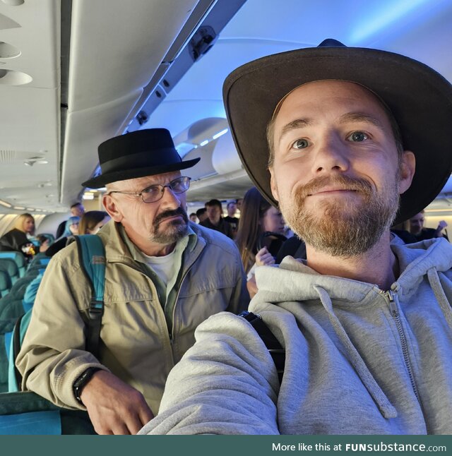 The one who knocks was sat behind me on the plane