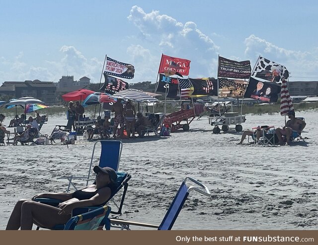 [OC] Myrtle Beach, SC. “You bring the beer I’ll bring 27 of my finest Trump flags!”