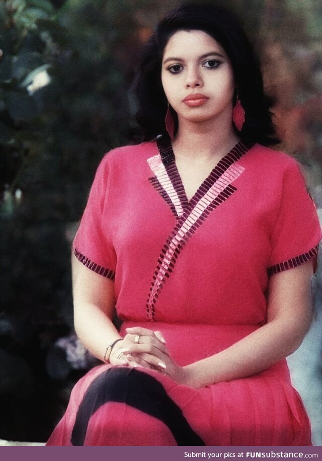 A photo of my mom which was taken in the year 1987