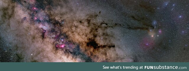 Long Exposure Panorama of the Milky Way Galaxy Centre Region / La Palma, 2022