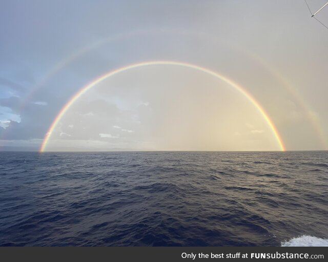 Double rainbow at sea