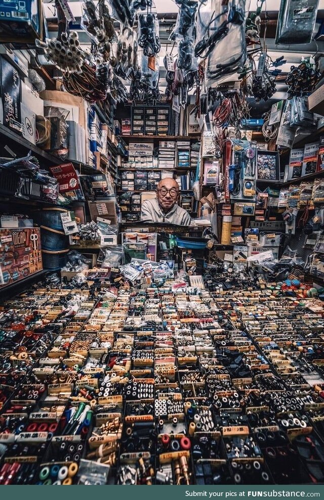 An electronics vendor in Akihabara Radio Center, Japan