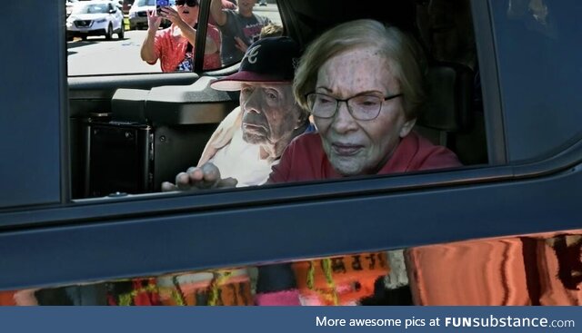 Jimmy and Rosalynn Carter at the Plains, Georgia, Peanut Festival on September 23rd