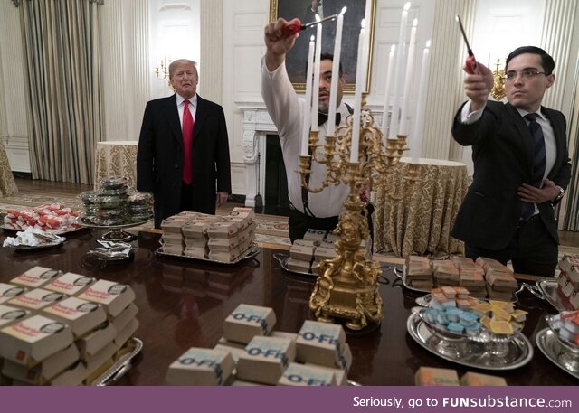 Serving McDonalds at the White House