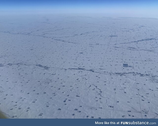 Rural Minnesota in the winter from the air