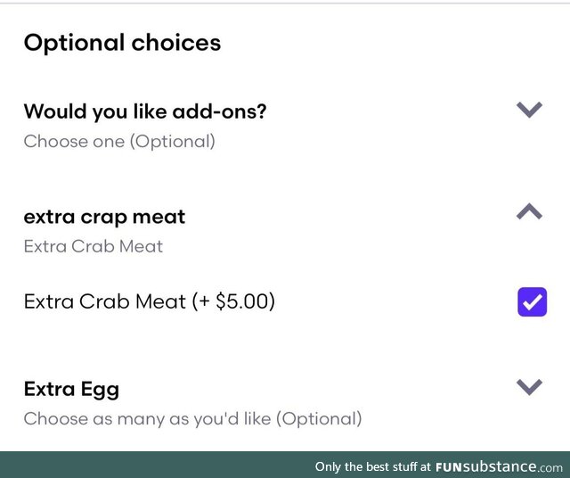 At least they are honest about the quality of the crab mea