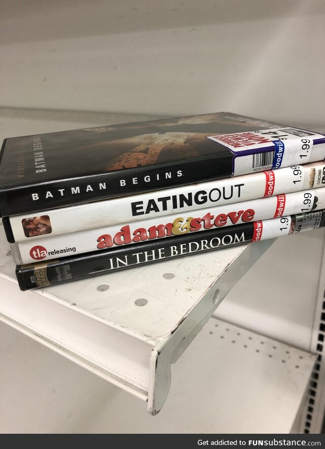 I love rearranging movie titles at the thrift store