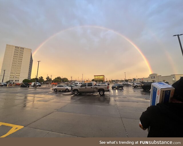 Double rainbow after heavy rain