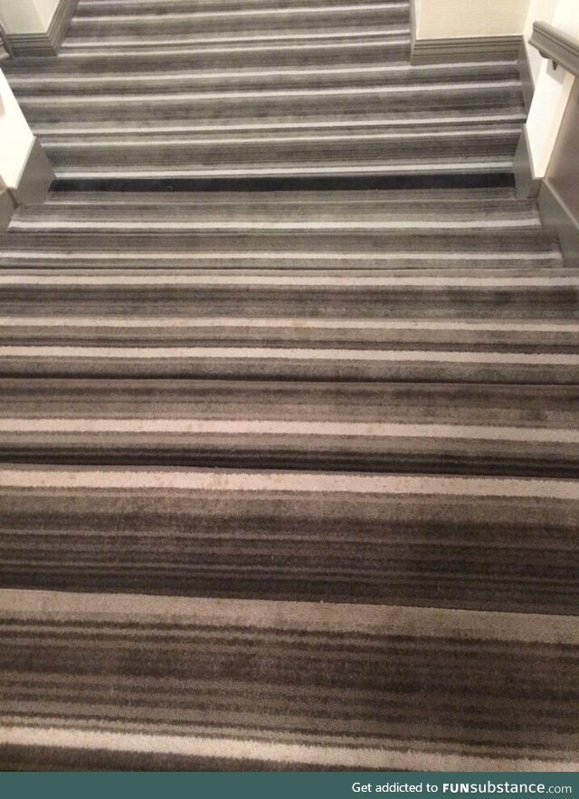 Literally the worst pattern carpeting for stairs