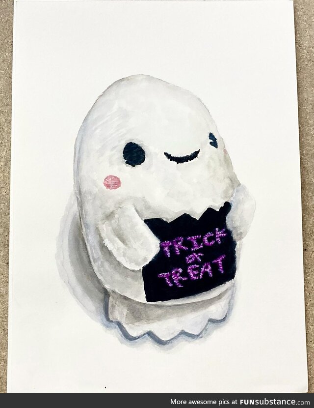 Ghost plush watercolor art!