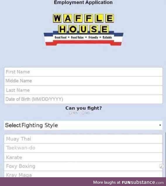 Waffle house looking to hire people