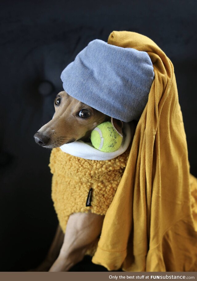 A Girl with a tennis ball earring