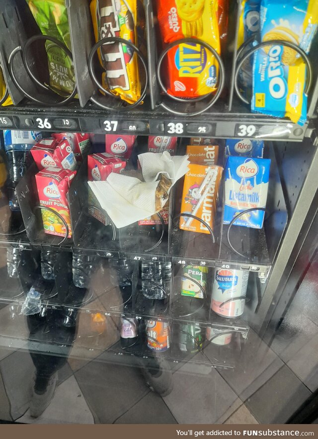 Someone let a porkchop inside of one of the vending machines we got at work