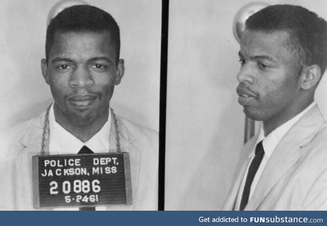 John Lewis arrested in 1961 for using a Whites Only restroom, he became a Congressman for