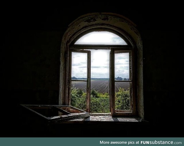 Window inside an abandoned building