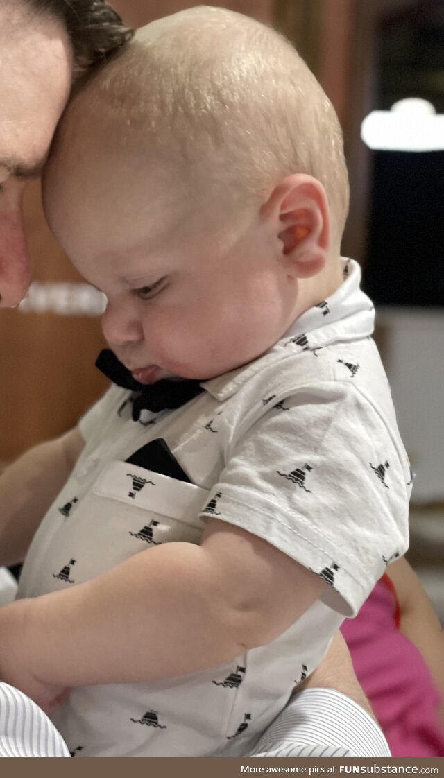 [OC] 8 months old. First wedding, bow tie, and pocket square